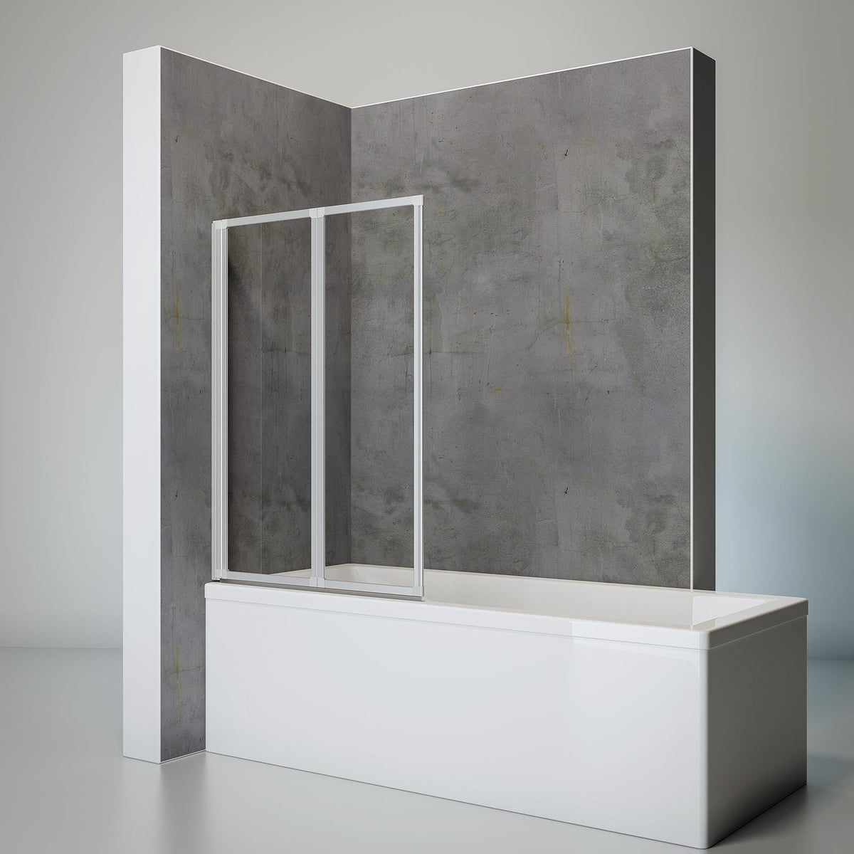 Badscherm, 2-delig, inclusief EKS, 87 x 121 cm