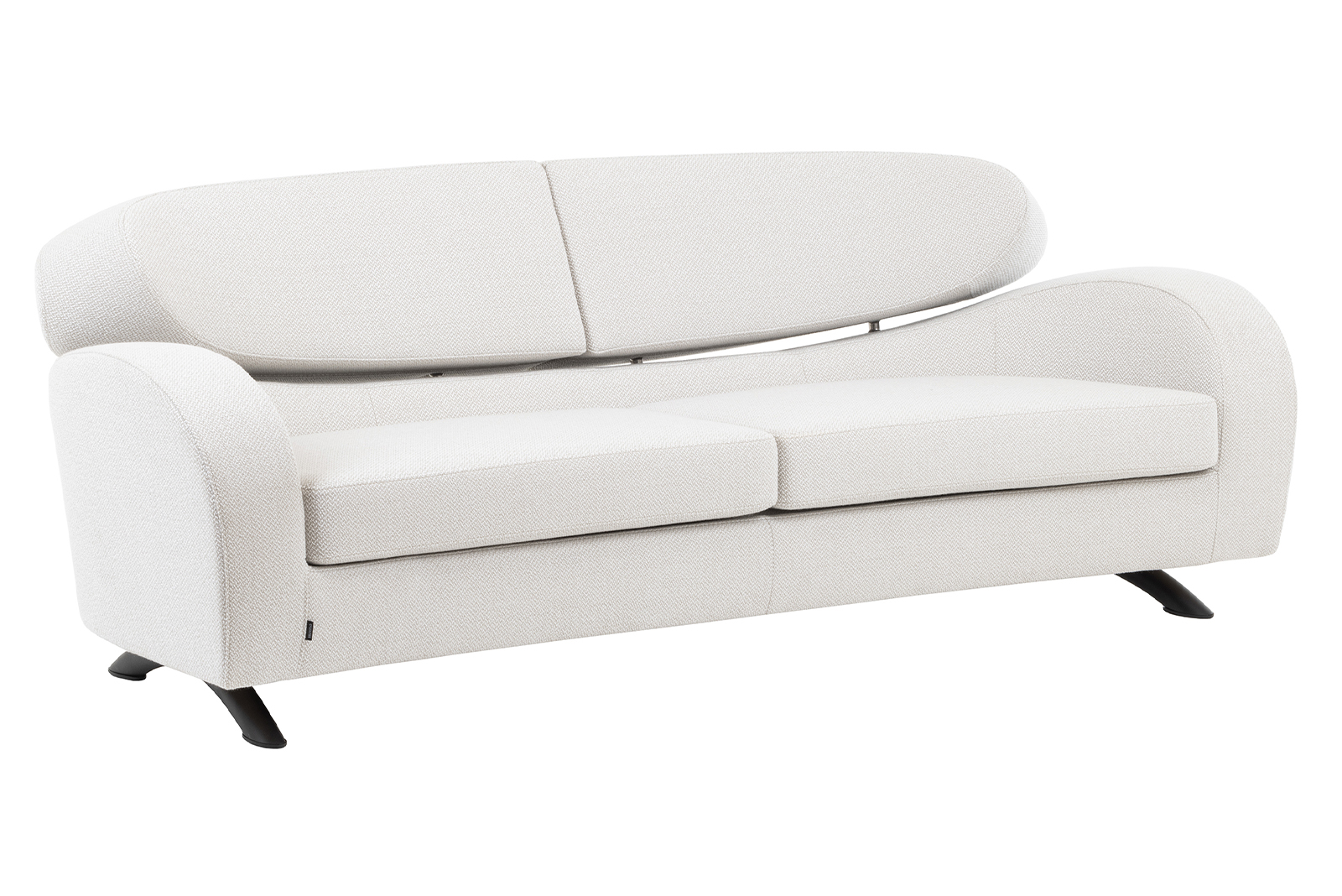 Stream sofa 3-seter i tekstil Uno kit med ben i sort.