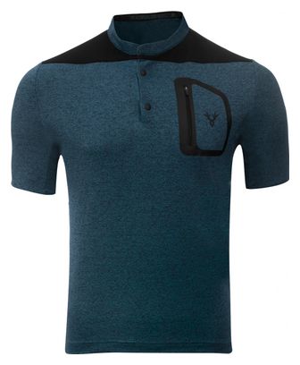 Maillot Manches Courtes Gravel LeBram Parpaillon Gris Bleu Pétrole Coupe Droite