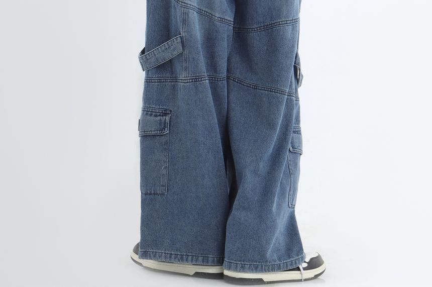 Banash - Gewassen baggy cargojeans