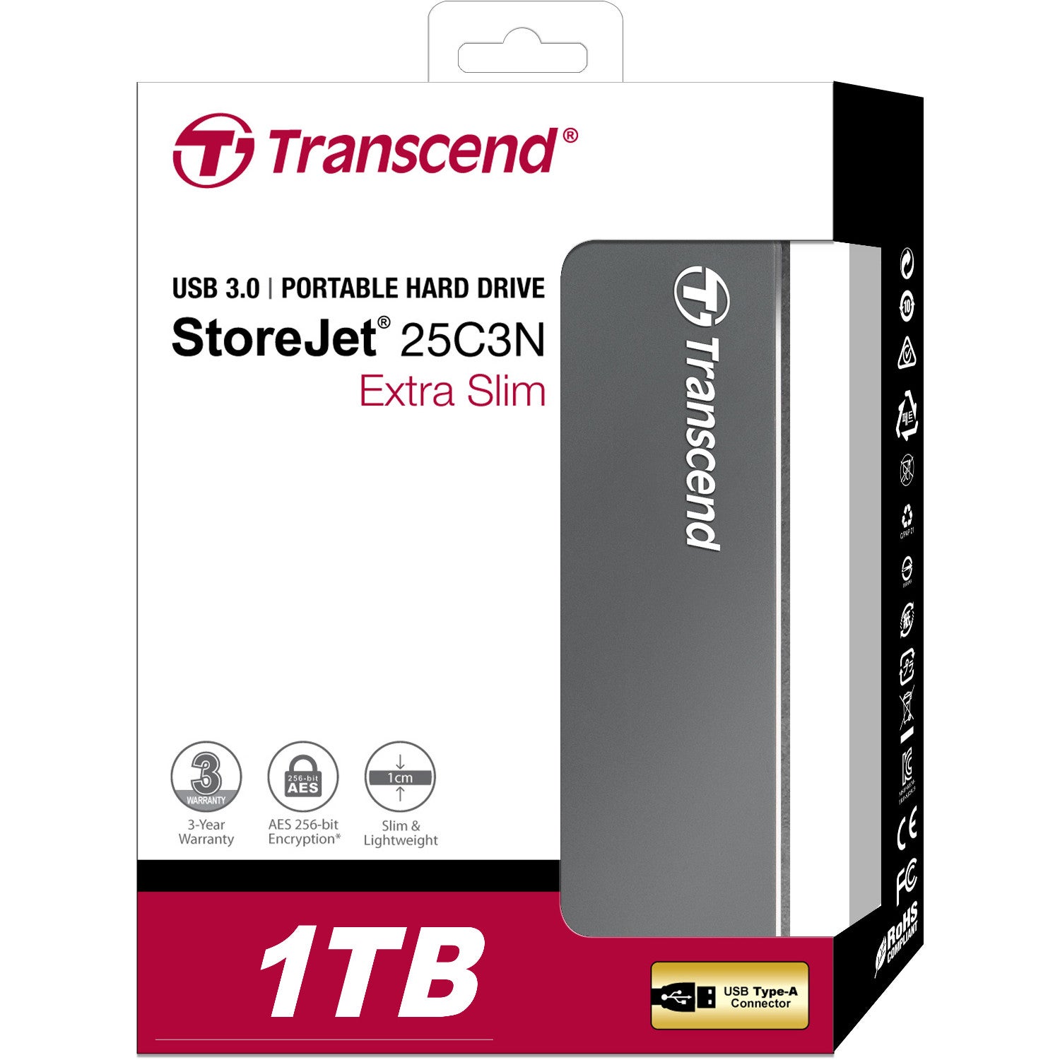 Transcend SJ25C3N 1TB StoreJet externe HDD USB 3.1 Gen 1