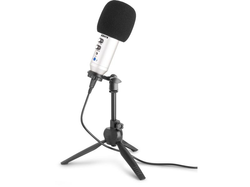 Vonyx Kondensatormikrofon CM320S USB-Mikrofon mit Tischstativ