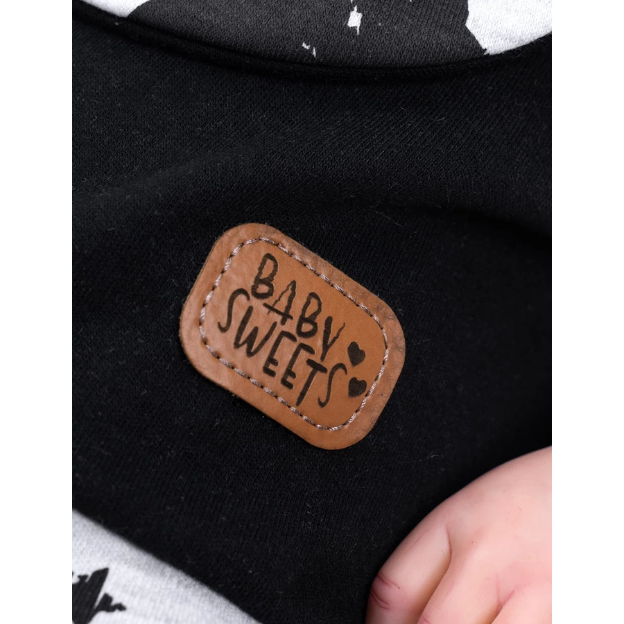 Baby Sweets 2tlg Set Strampler + Halstuch Lieblingsstücke Sterne schwarz grau