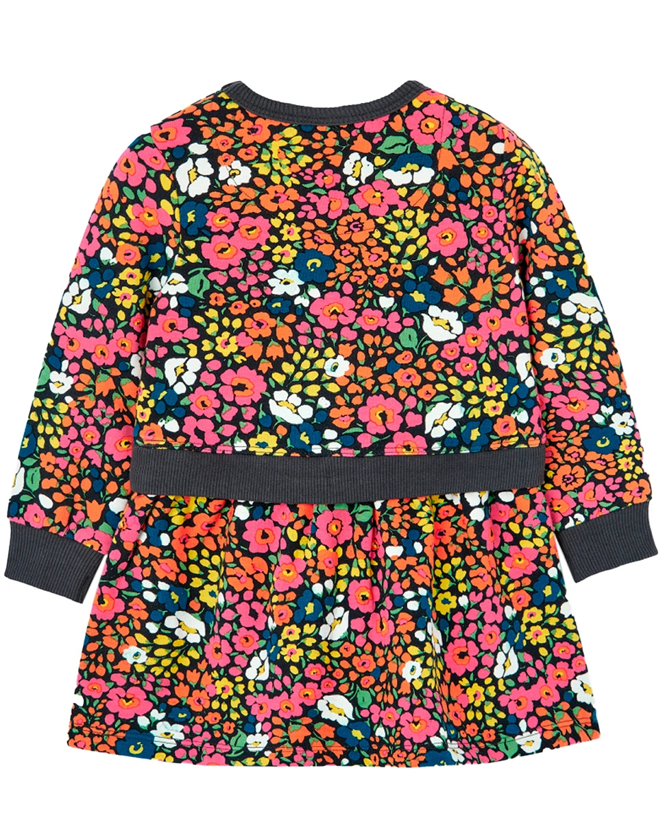 Langarmkleid FLOWERY in bunt