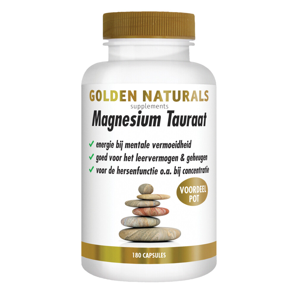 Golden Naturals Magnesium Tauraat 180 vegacapsules