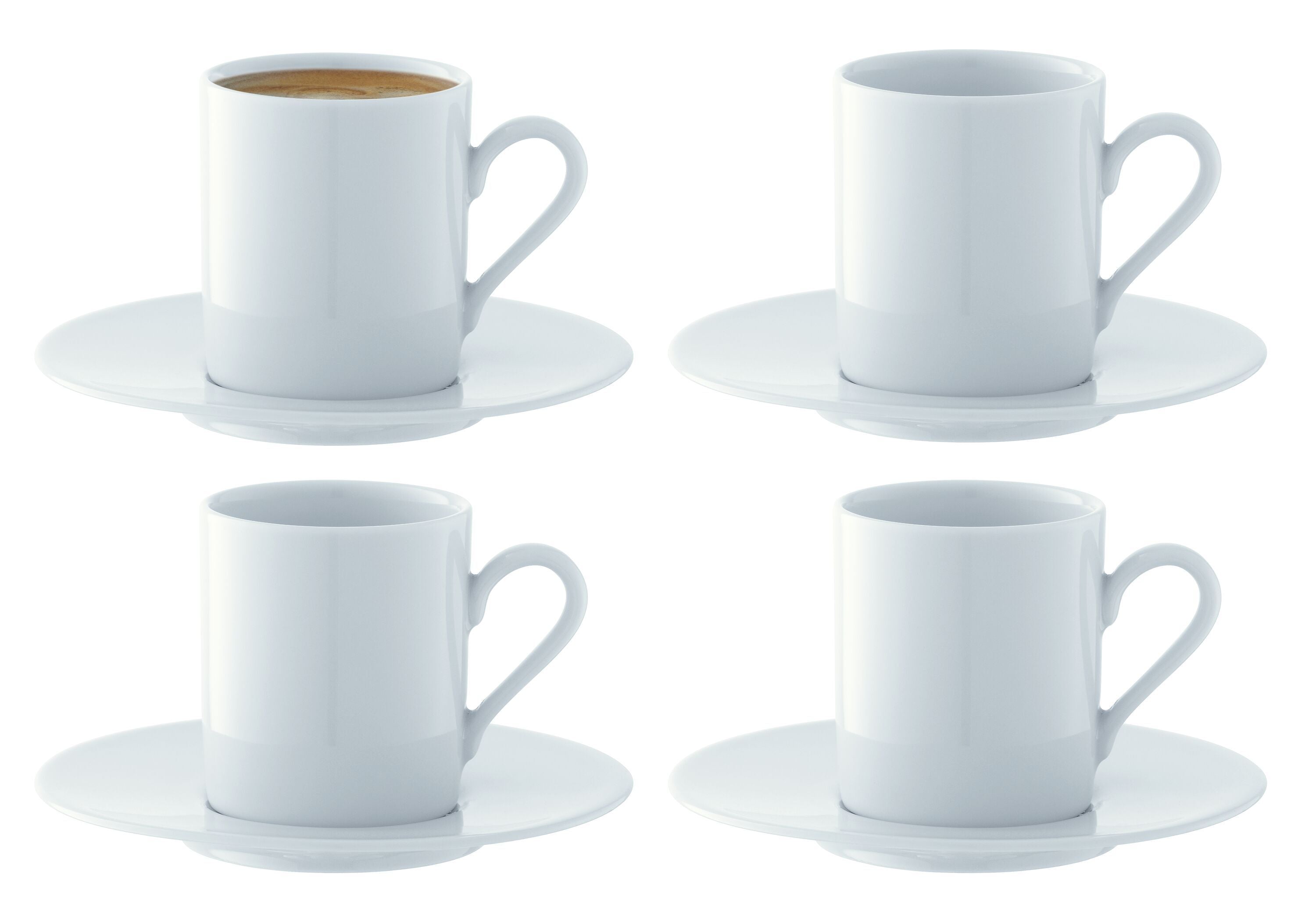 Dine Espressotasse 4er-Set 9ml gerade - Weiss / H: 7.0 cm