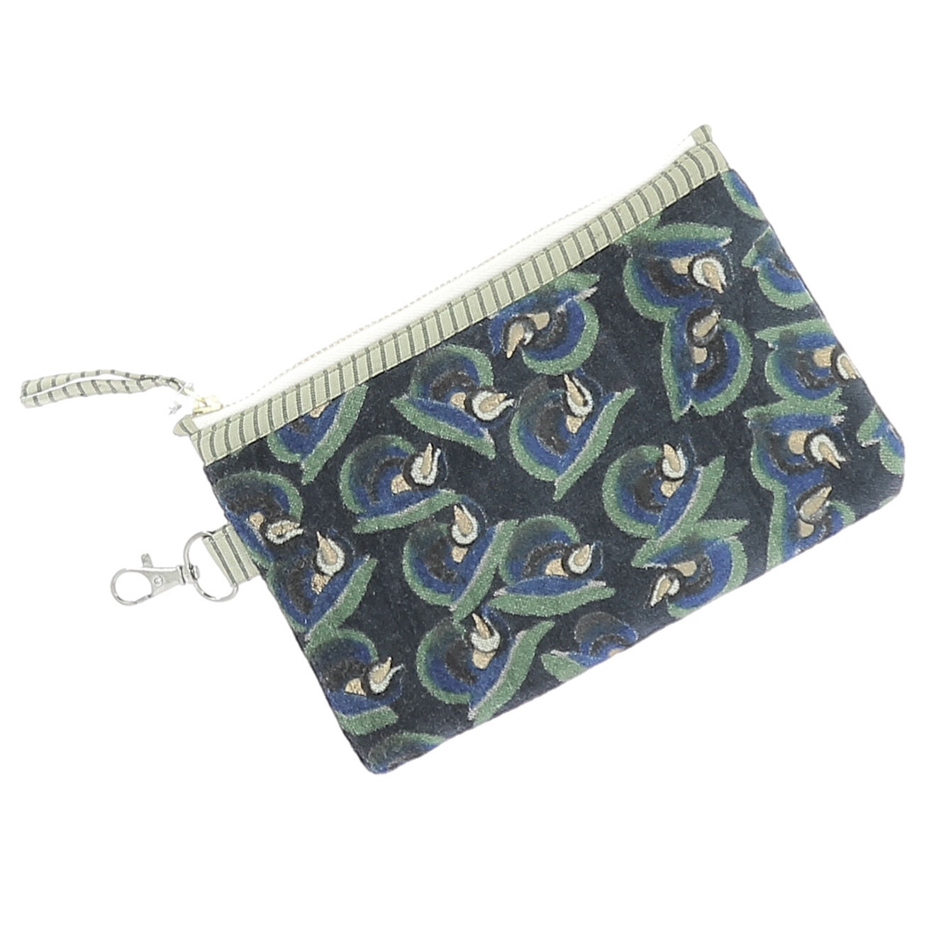 En Fil d'Indienne Trousse Plate Art Déco indigo - 13x20 cm