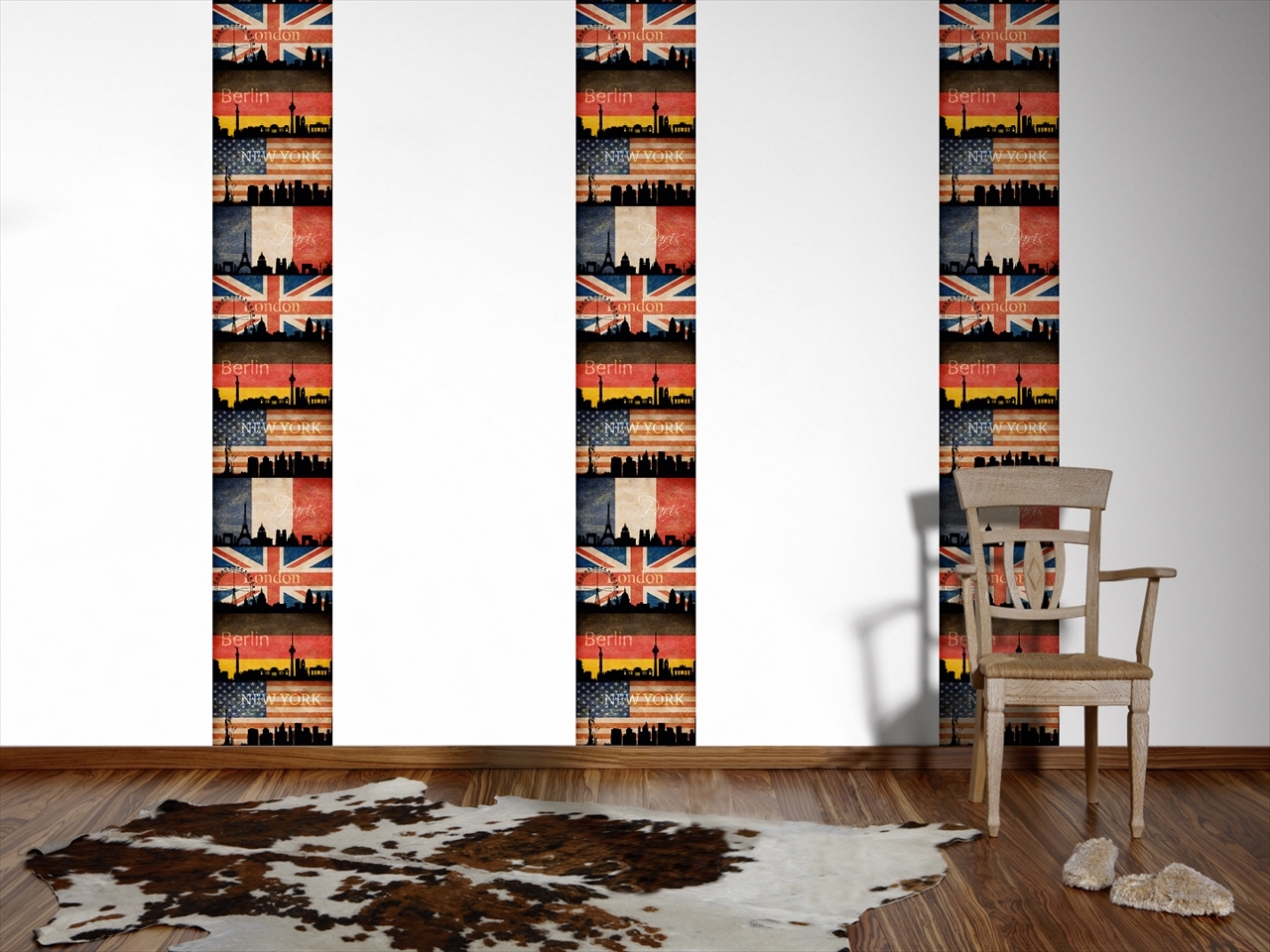 Panel POP.UP - Flaggen - beige-rot - 2,50 Meter