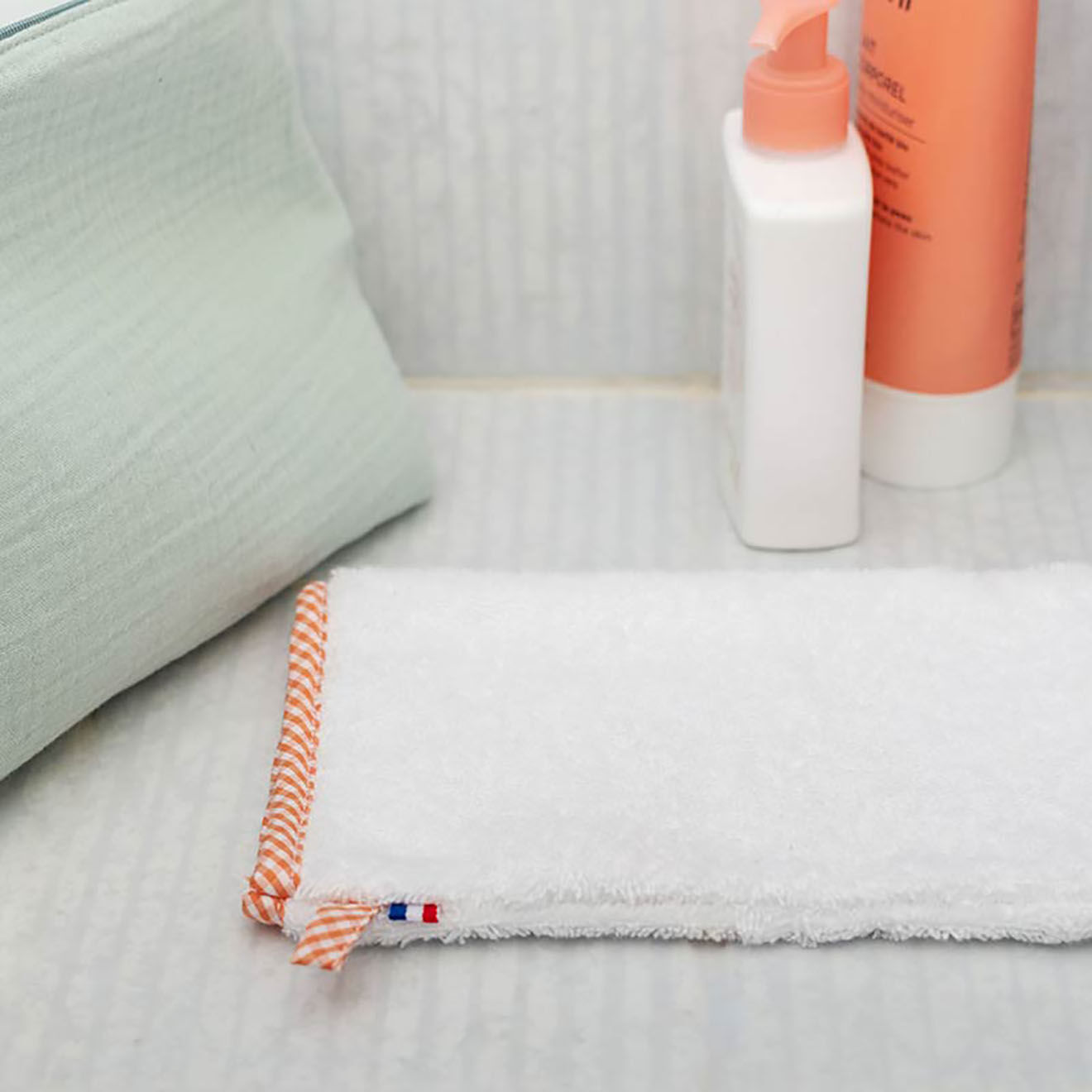 Papate Gant de toilette en Coton Bio blanc - 15x20 cm