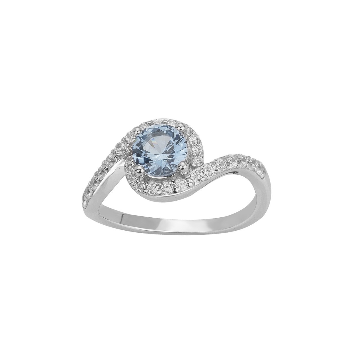 Bague en Argent avec spinelle bleu topaze