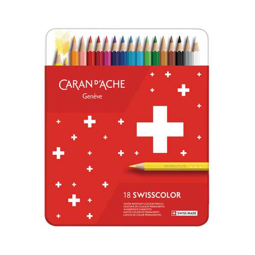 CARAN D'ACHE® Swisscolor wasserfeste Farbstifte, Metall-Etuis