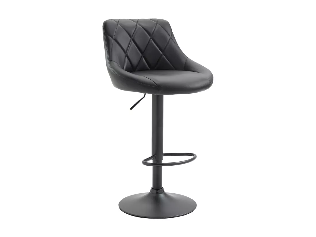 Tabouret de bar - Similicuir & Noir - Noir - Lazio