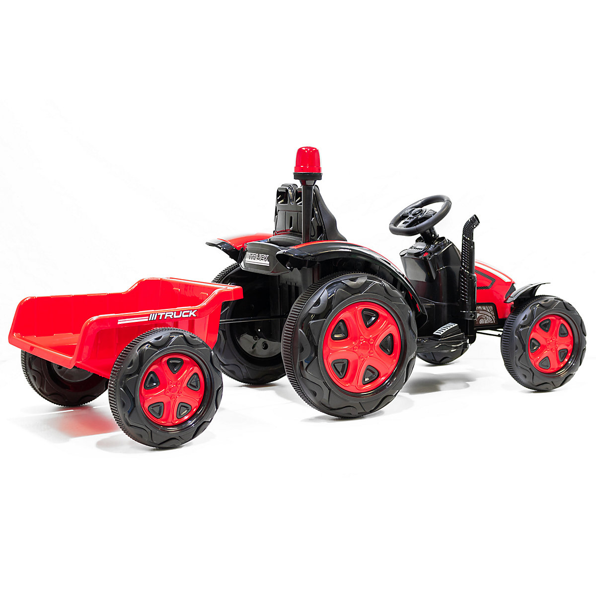 Kidcars Kinder Elektro Traktor 2X30W 12V 7Ah 2.4G RC inkl Anh&auml;nger gr&uuml;n