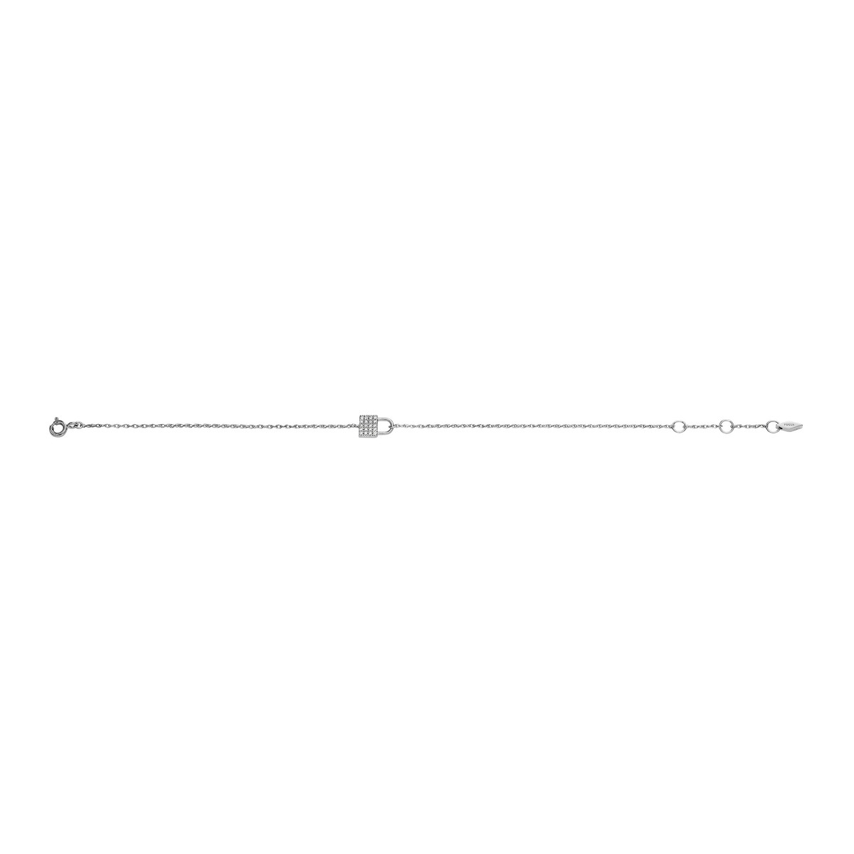 Bracelet FOSSIL argent 925 cadenas et zirconias 19 cm