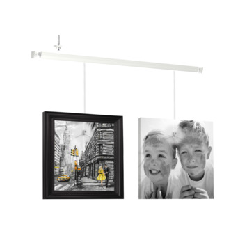 Artiteq Up Rail schilderij ophangsysteem compleet 2 meter wit (RAL 9016) overschilderbaar