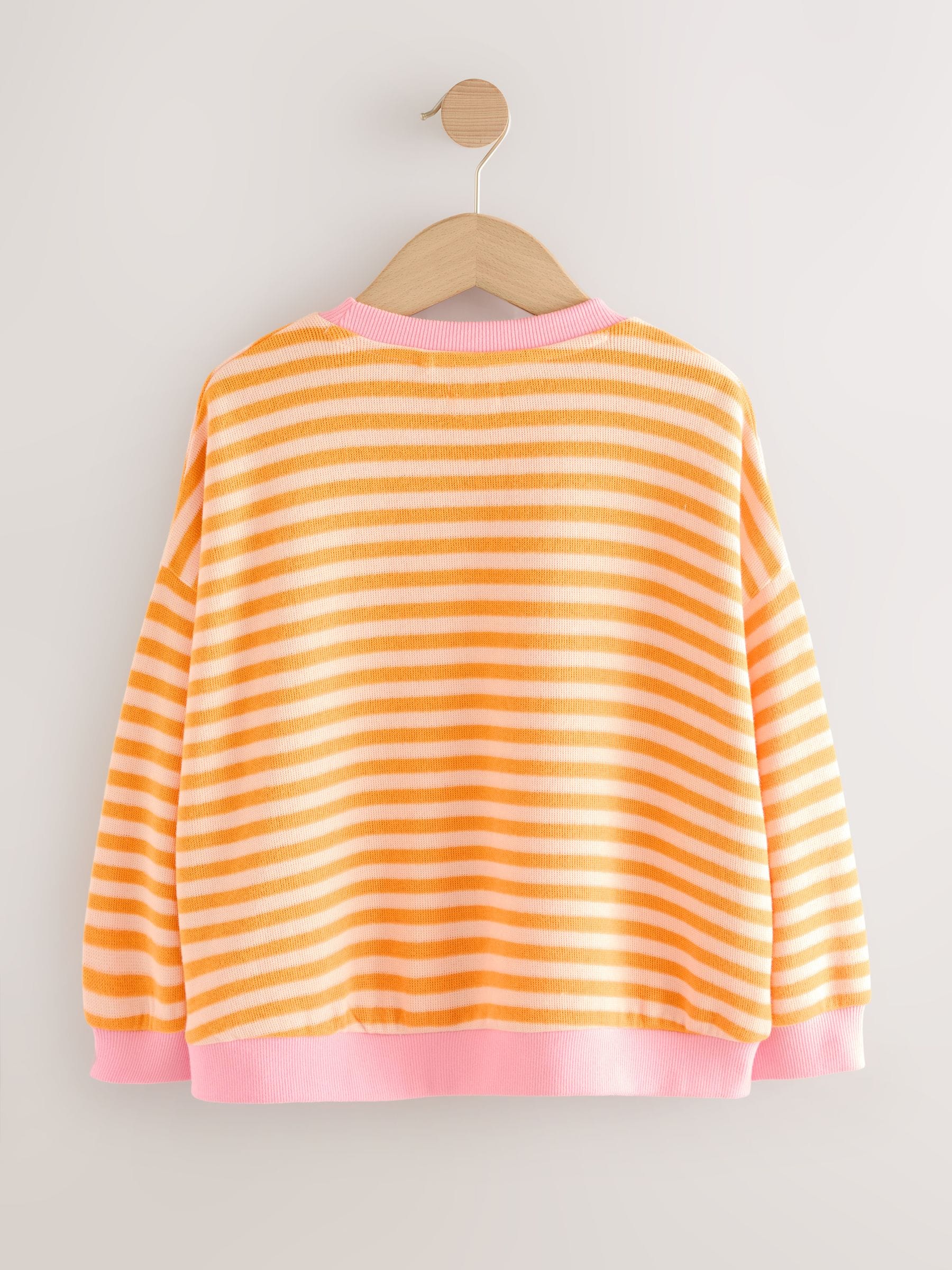 Oranje/roze - Oversized behaaglijke ribbelsweatshirt (3 - 16 jr)