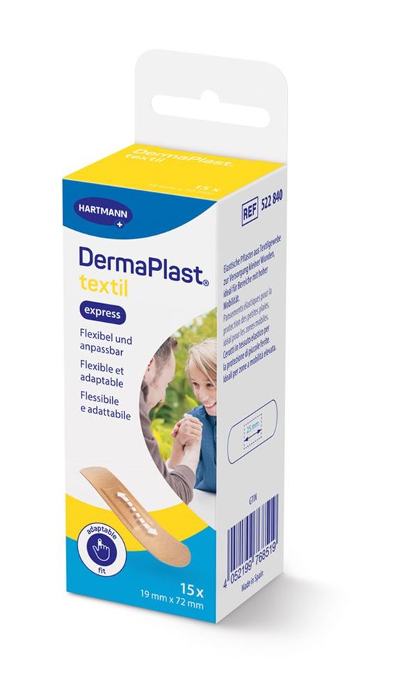 DERMAPLAST Textil Express Strips<br>15 Stück, 19x72mm
