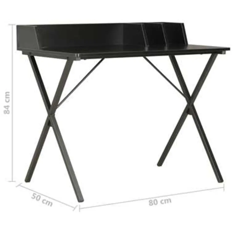 vidaXL - Computertafel - Zwart - Bewerkt hout