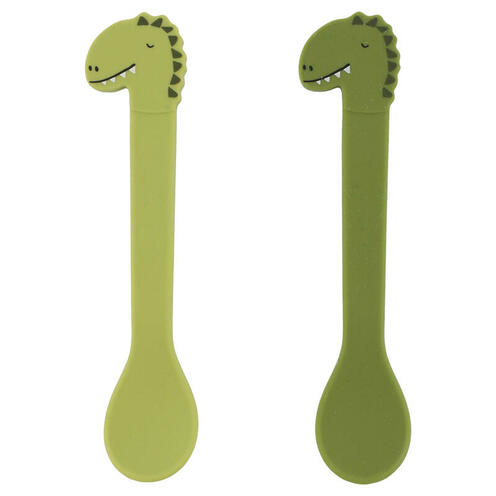 Lot de 2 cuillères silicone Mr. Dino - Vert - TRIXIE