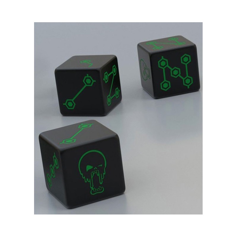 3 dices Nephilim (noir et vert)