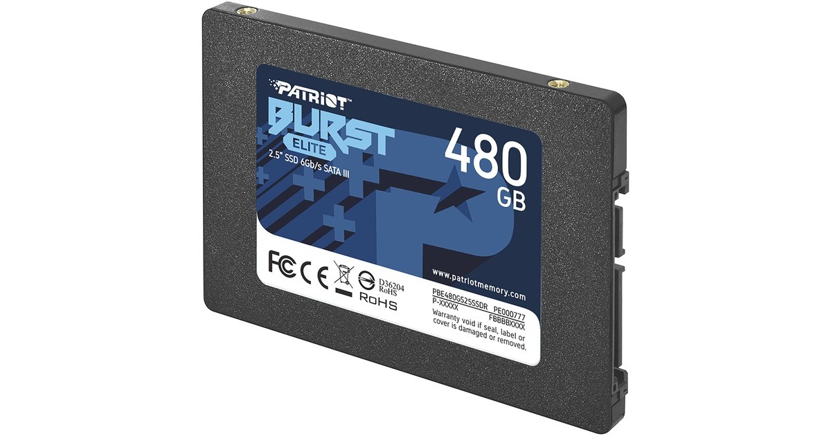 PatriotBurst Elite 480 GB SSD  (Zwart, PBE480GS25SSDR, SATA 6 Gb/s)