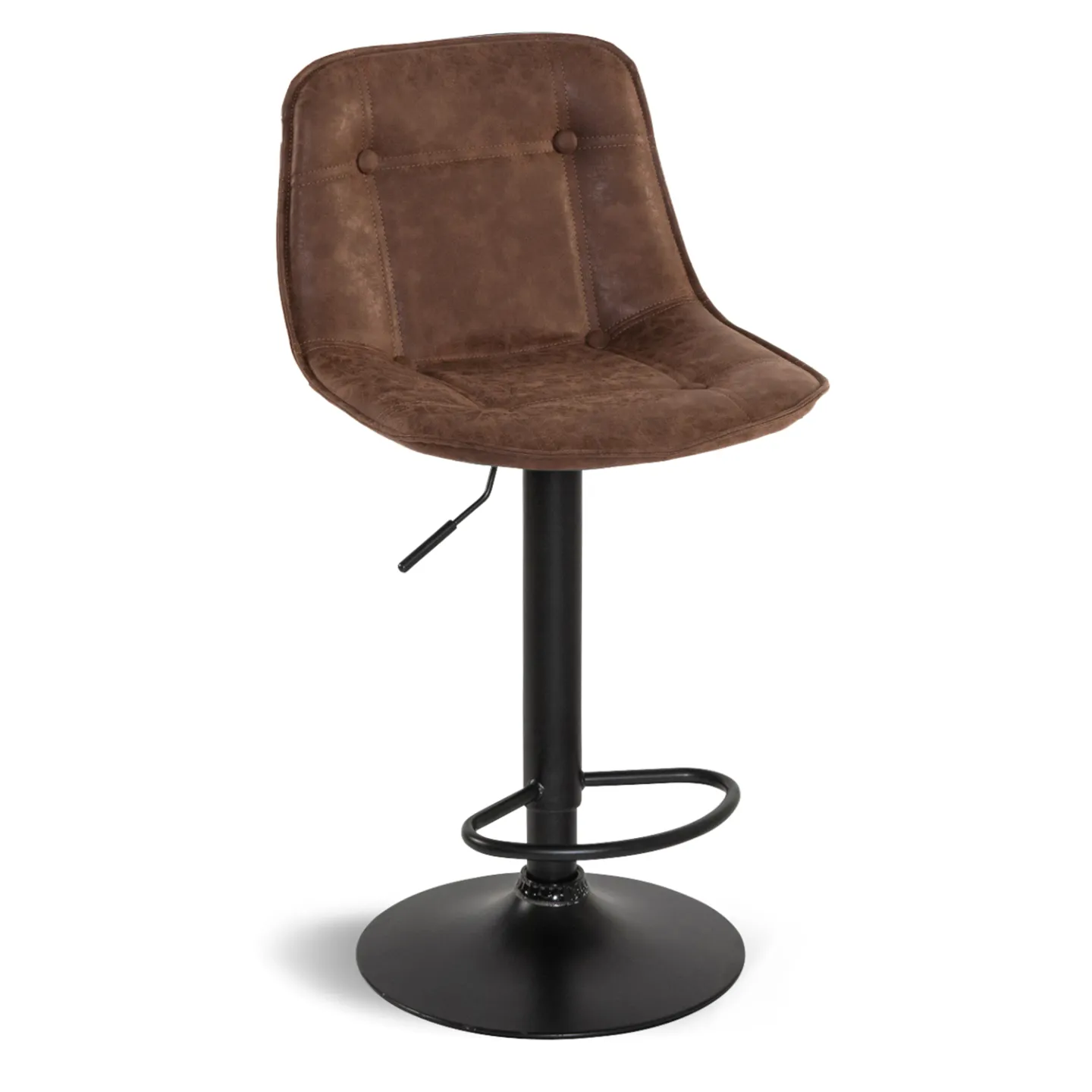 Lot de 4 tabourets de bar DENVER marron vintage
