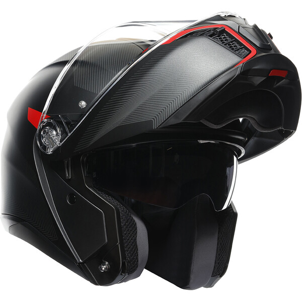 AGV - Casque Tourmodular Frequency Noir Mat / Rouge
