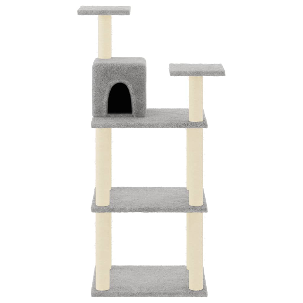 Arranhador para gatos Vidaxl com postes de sisal cinza claro