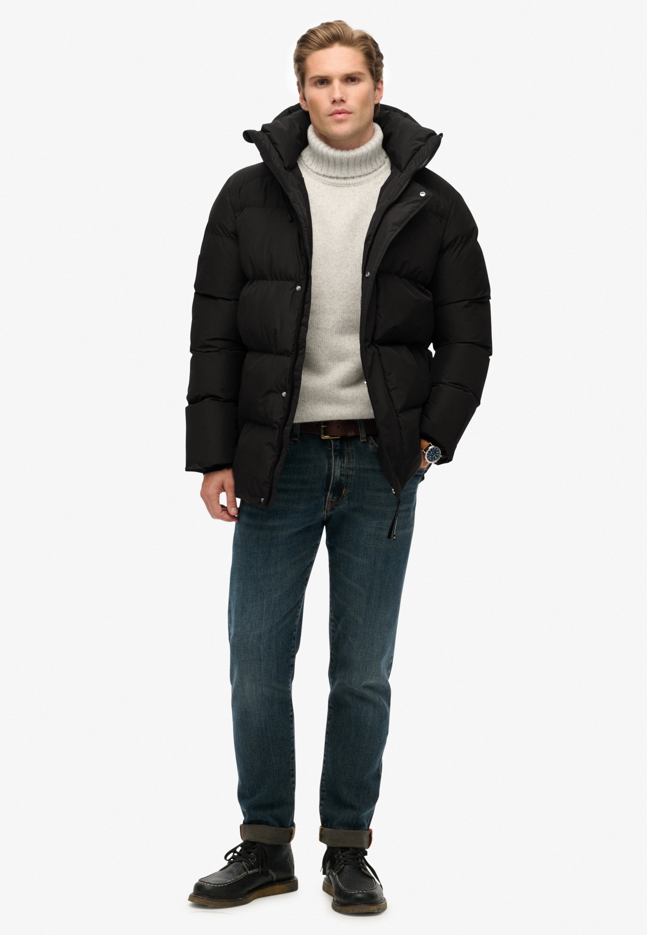 Superdry Steppjacke »HOODED 5 BAFFLE SPORTS PUFFER« mit Kapuze