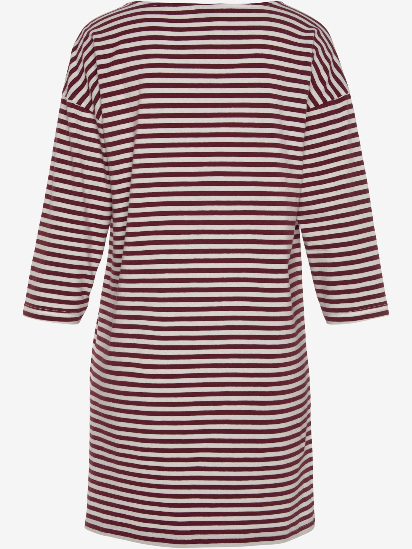 Chemise de nuit courte à rayures en fils teintés