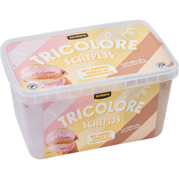 Jumbo Tricolore Schepijs met Aardbei, Vanille en Chocosmaak 1250 g