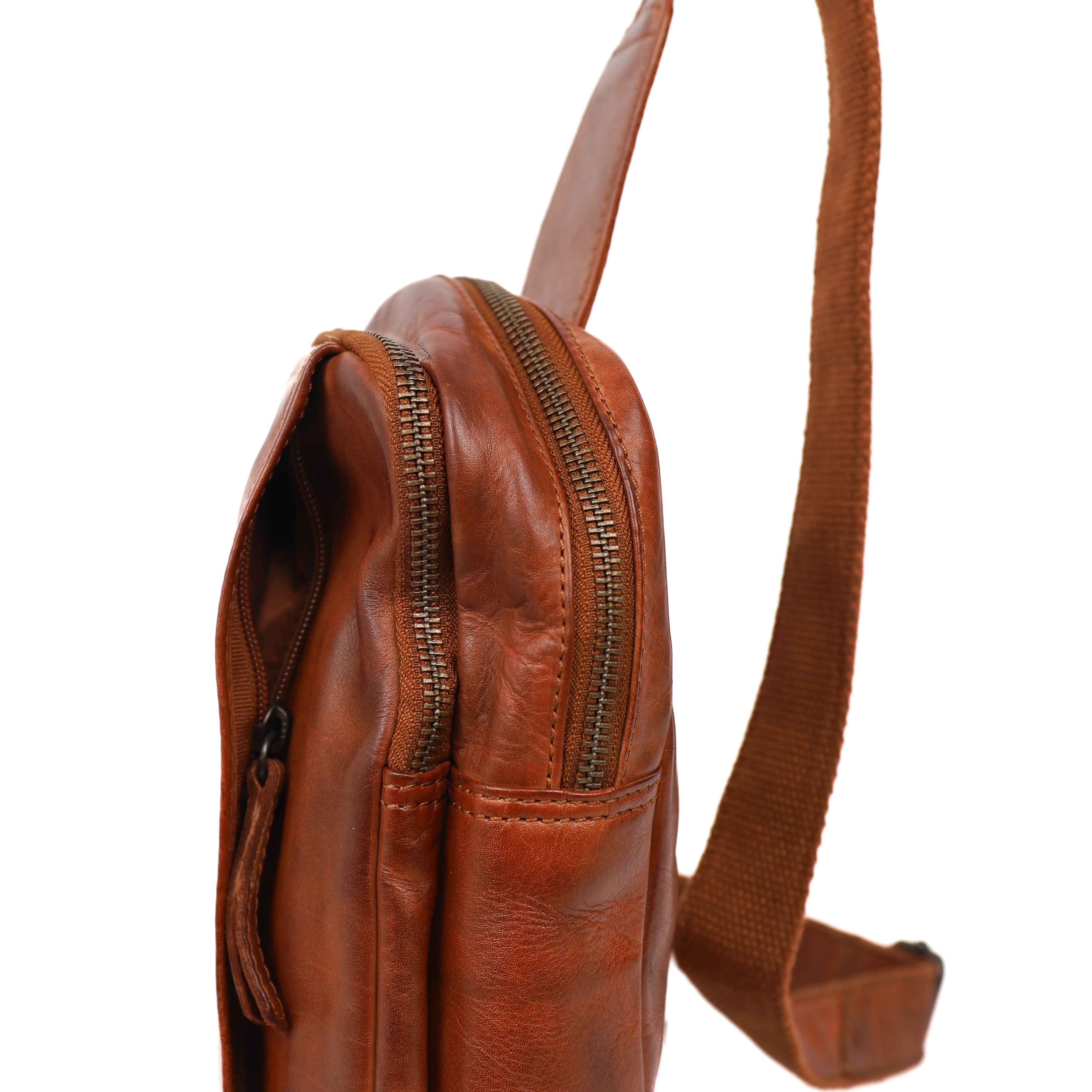 Crossbody tas 'Stefan' cognac Cognac