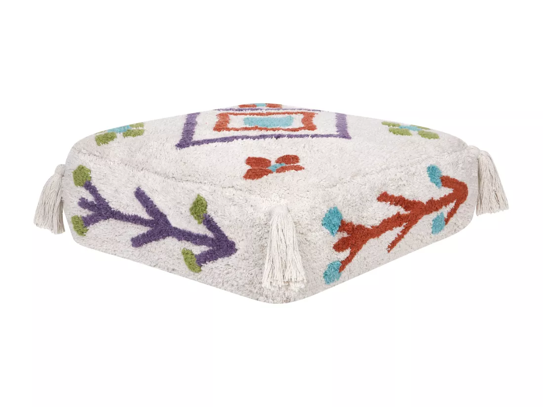Coussin de sol Broderie DIPLO Coton Blanc