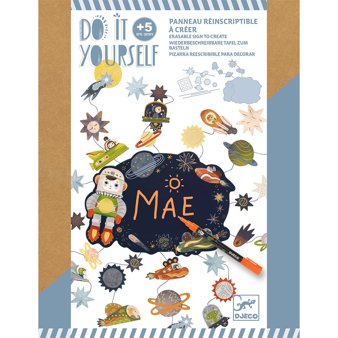 Djeco knutselset diy uitwisbaar schrijfbord - ruimte