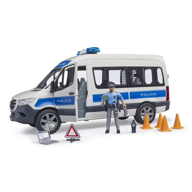 BRUDER - 02683 - MB Sprinter Polizei Einsatzfahrzeug - Licht und Sound - mit Polizist
