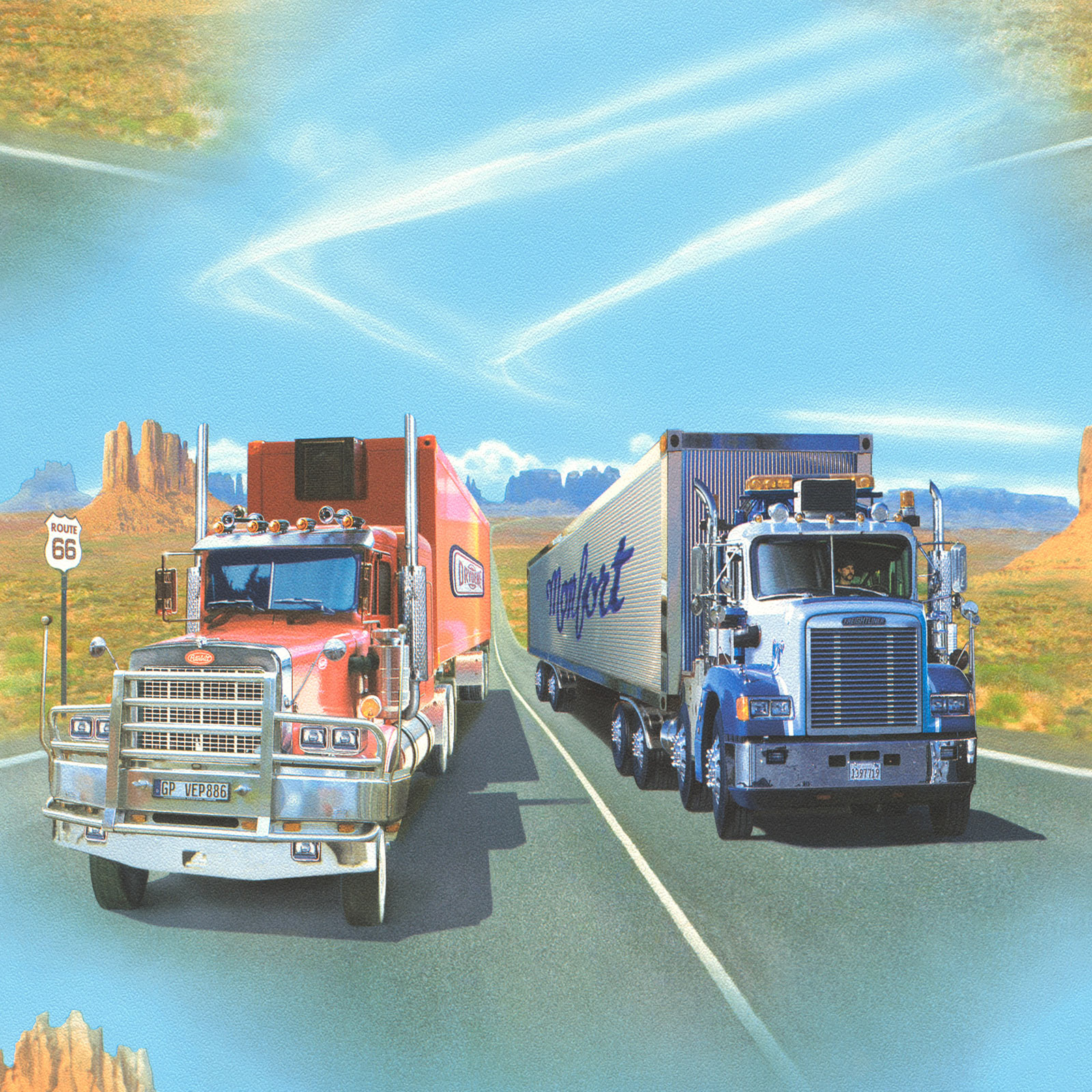 Papiertapete - Trucks - bunt - 10 Meter