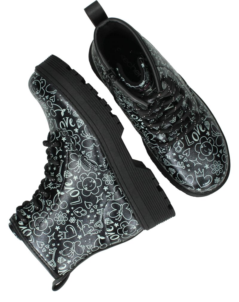 Skechers Gravlen Hi Veterboots Zwart Meisjes