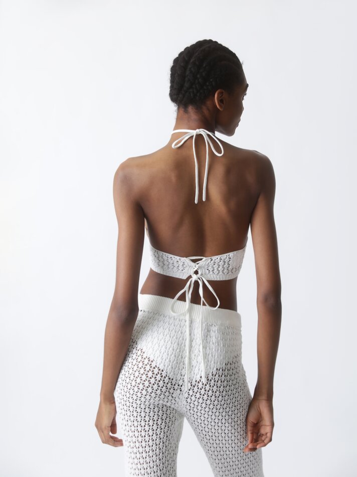 Top de malha - Branco-sujo