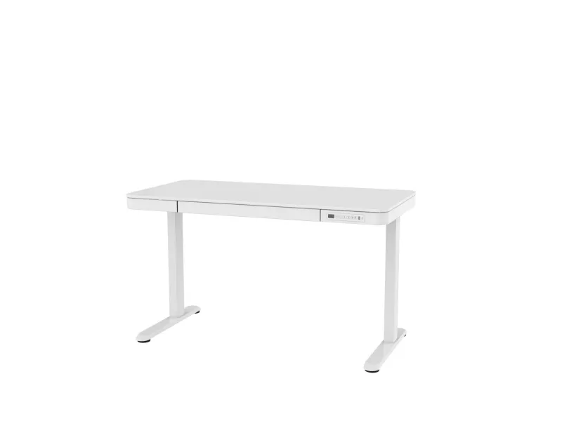 Activejet -skrivebord med elektrisk højdejustering 140x70 ET119W-C hvid, Hvid, 45 kg, 725 - 1225 mm, Træ, Rektangulær form, Stål