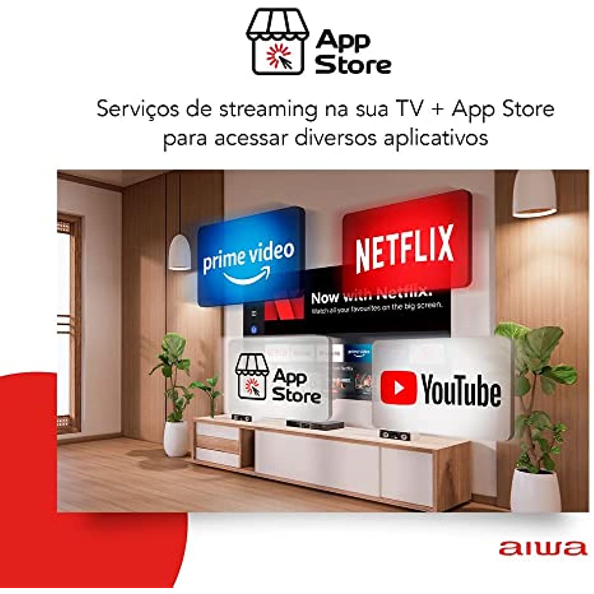 SmartTV Aiwa 50” 4K, Ultra-Thin Edge, HDR10, Dolby Áudio - AWS-TV-50-BL-01 TV 50
