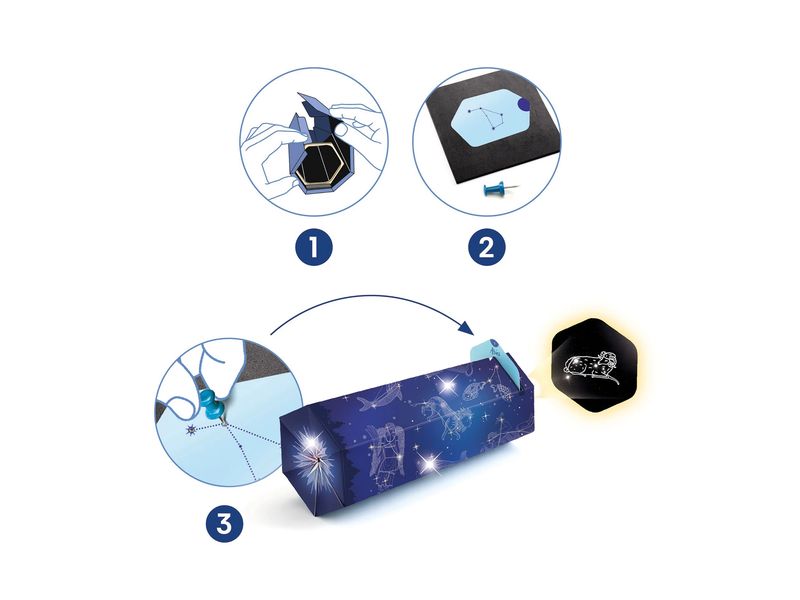 DJECO Bastelset DIY Sternenkonstellationen Box mit zu kreierenden Sternenbildern