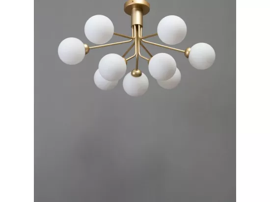 Lustre élégant doré à 9 boules - Audrey