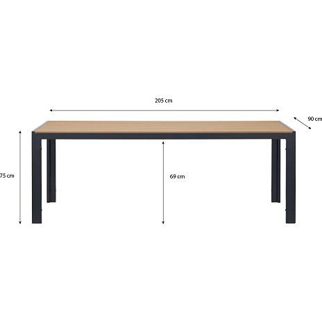 Carlton nonwood havebord - Sort/nonw