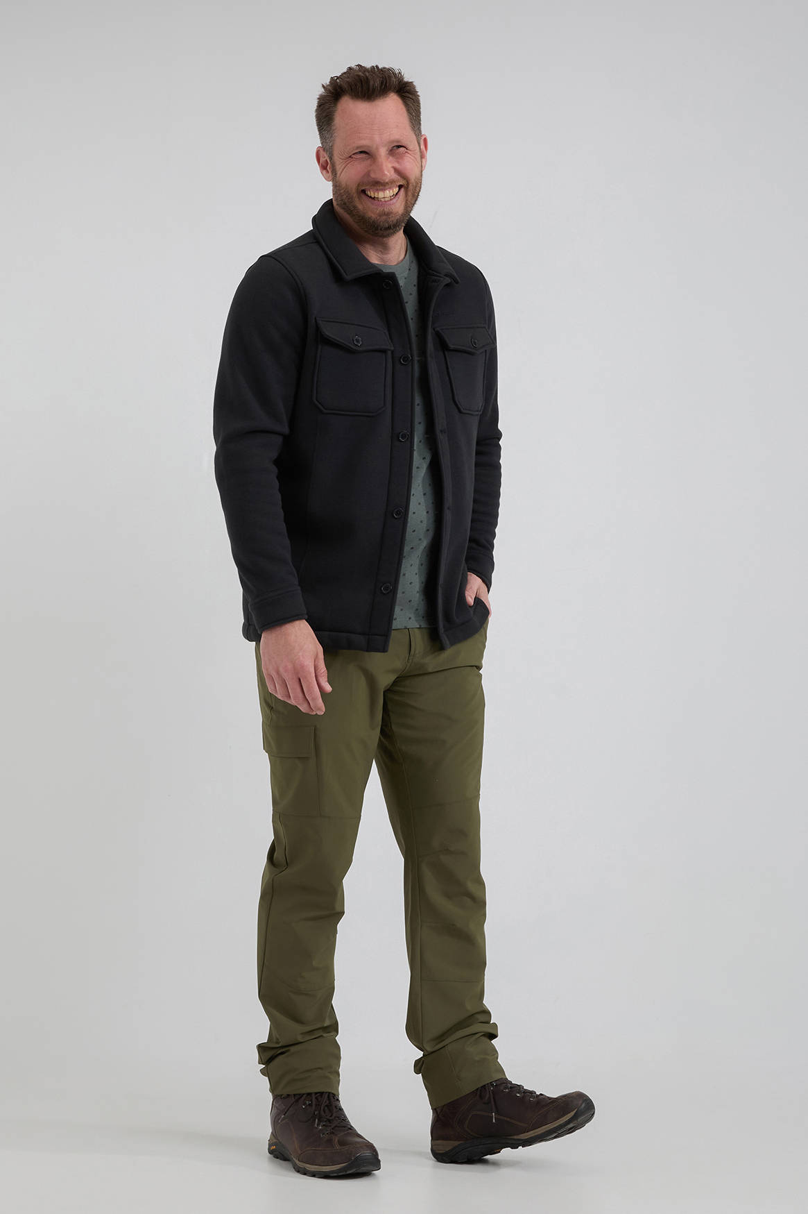 Life-Line fleece outdoor overhemd Ruka zwart