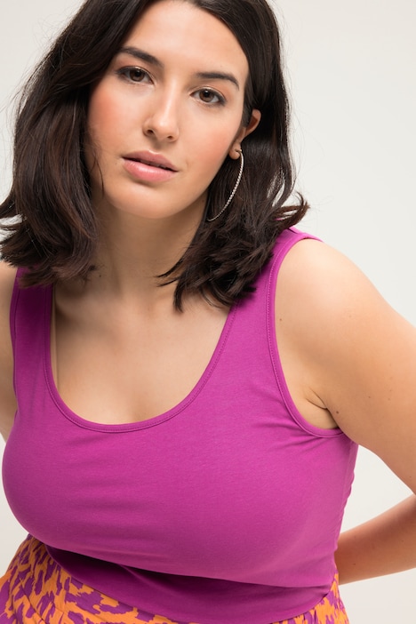 Basic-Top, weiter Ausschnitt, Stretchjersey