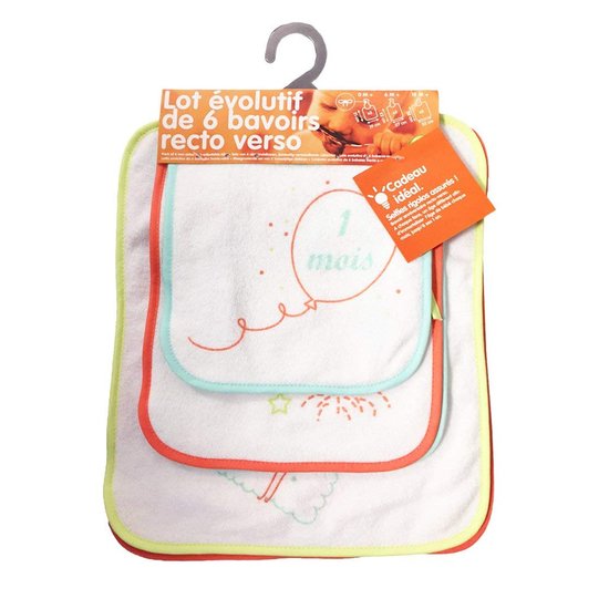 Lot de 6 bavoirs mois / anniversaire    de               Babycalin