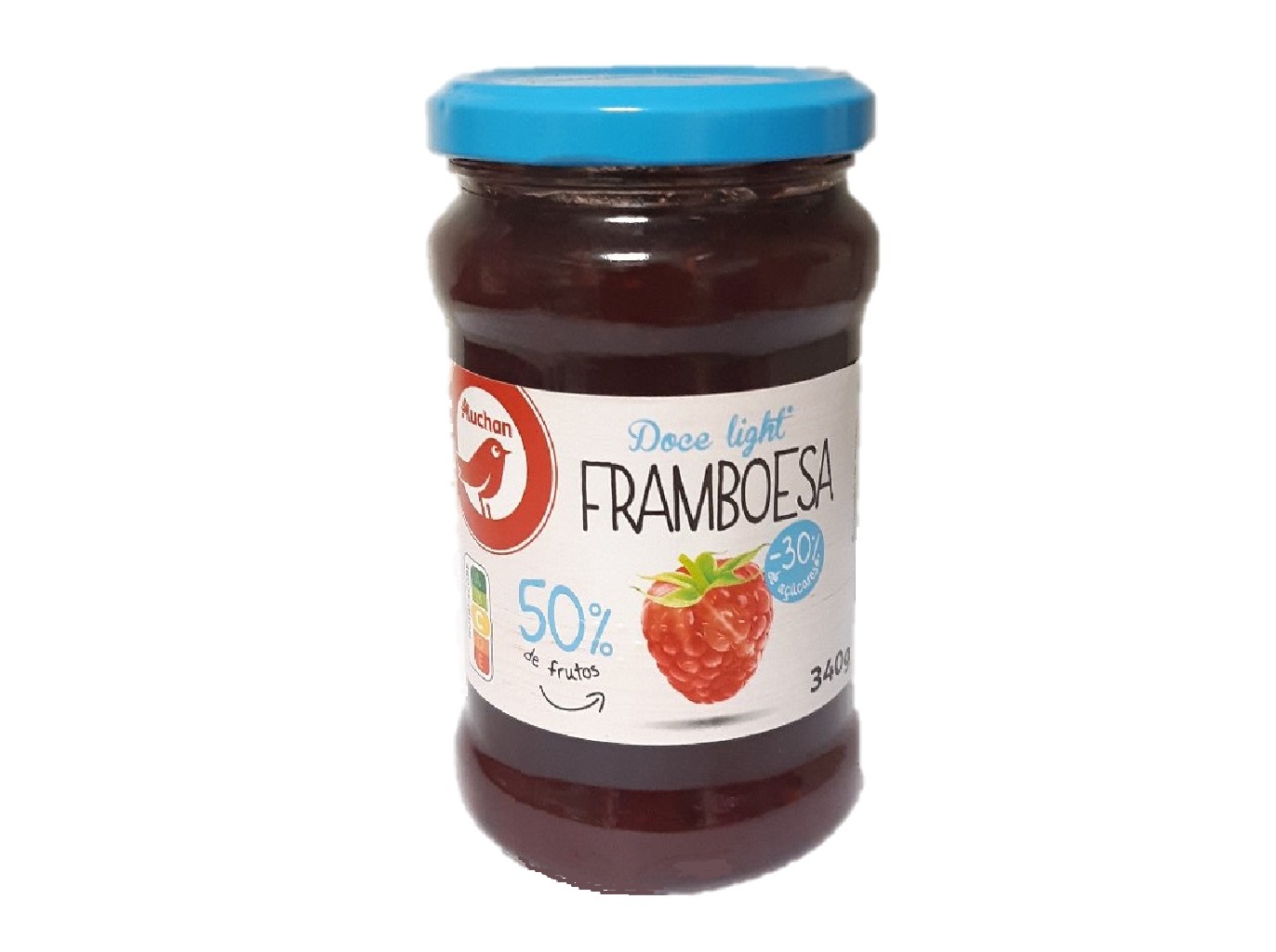 DOCE AUCHAN LIGHT 50% FRUTOS FRAMBOESA 340G