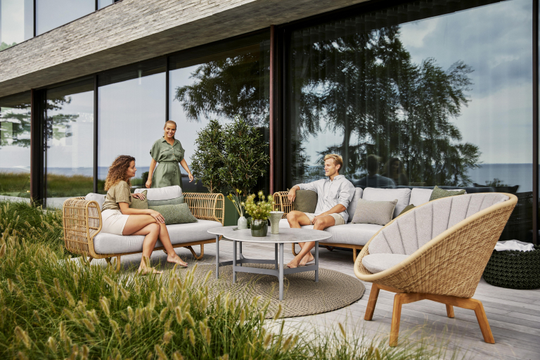 Cane-Line Nest Outdoor 3-zits loungebank wit