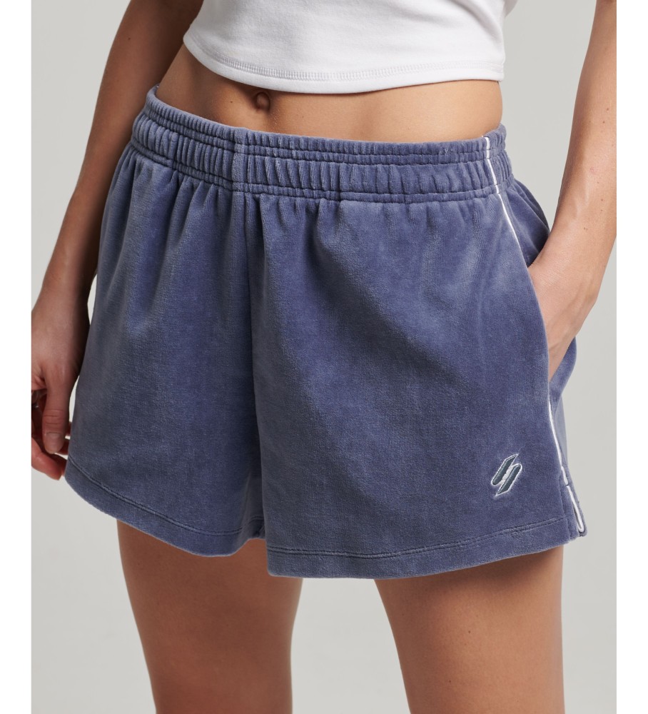 Shorts de veludo azul da Superdry