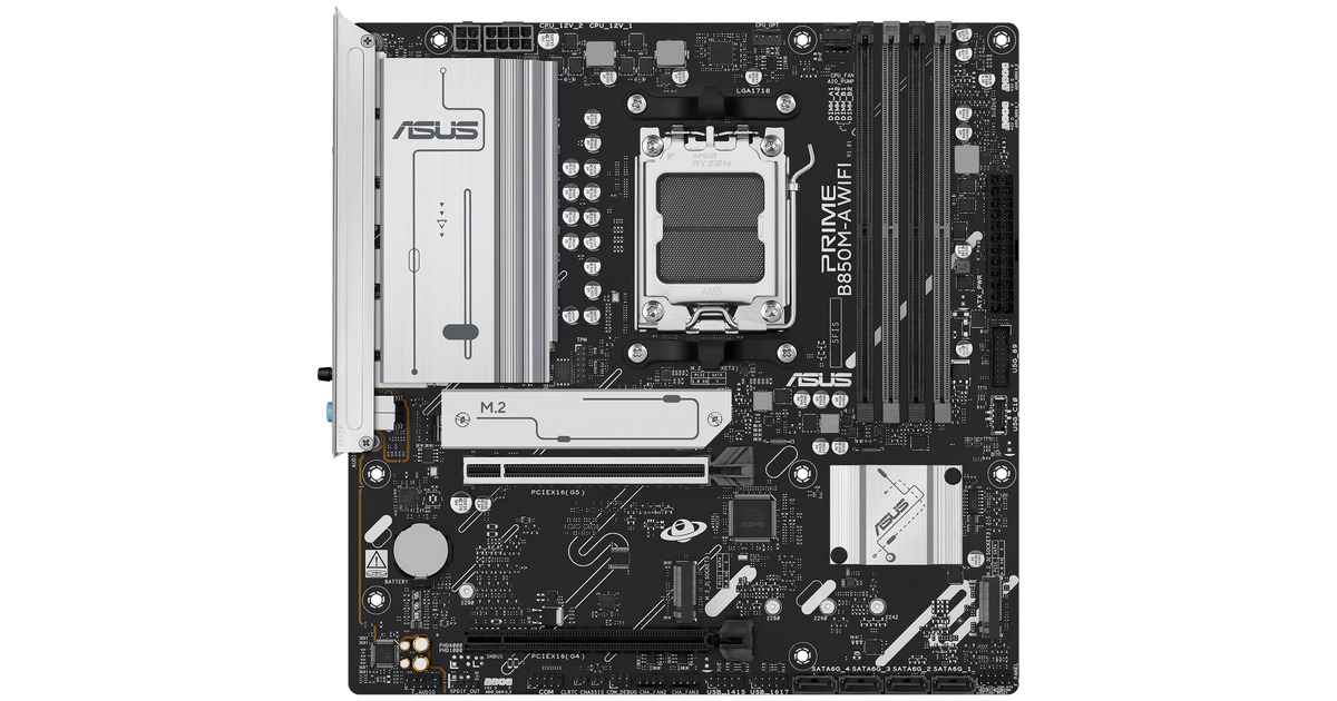 ASUSPRIME B850M-A WIFI socket AM5 moederbord  (2.5 GbE-LAN, Wi-Fi 6E, BT, Sound, µATX)